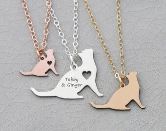 Kitten Necklace • Kitty Jewelry • Cat Pendant New Pet Engraving • Jewelry Animal Lover Cat Mom • Personalized Pet Necklace