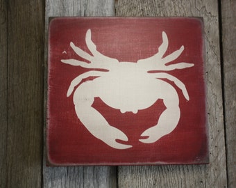 Crab Sign, Crab Decor, Coastal Decor, Beach Decor, Wooden Beach Sign, Nautical Decor