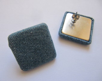 80s/90s Denim Square Stud Earrings