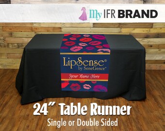 LipSense Single or Double Sided 24" Table Runner - Lips 02