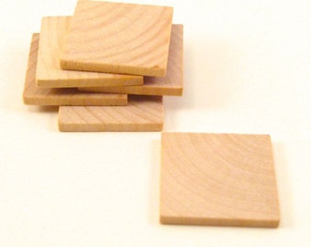 100 Wooden Square Tiles - 1 1/4 Inch Wood Squares Unfinished for Crafting