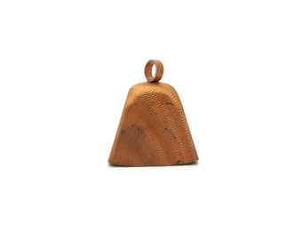 Vintage Copper Steel Cow Bell Pendant, 1pc
