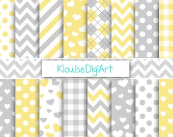 Light Yellow and Gray Digital Printable Papers for Personal and Small Commercial Use (0072)