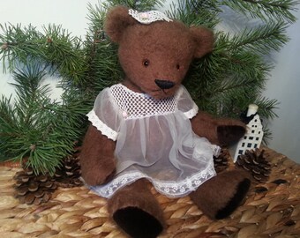 Handmade teddy bear, Ann - 30 cm high mohair bear, OOAK artist teddy bear,
