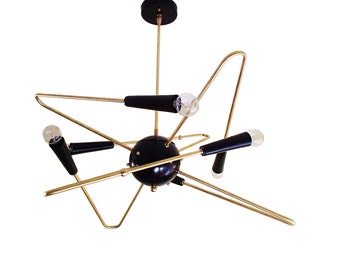6 Arm Orbital Sputnik Ceiling Light Atomic Mid Century UL Listed