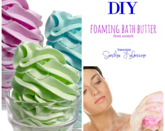 DIY - From Scratch - Foaming Bath Butter Base pdf E-book - Bonus Formula - Marshmallow Cream Body Wash Cubes
