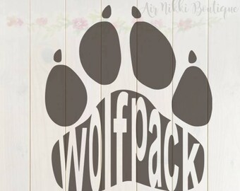 Wolfpack Paw Print SVG, PNG, DXF files, instant download