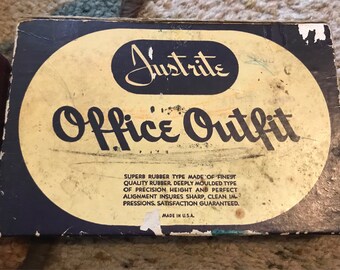 Justrite 1940-50s Office Outfit rubber standing set
