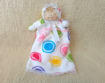 Soft sculptured newborn baby doll puppet -