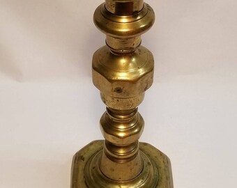 10-Inch Tall Vintage Brass Candleholder