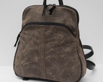 WAXED CANVAS BACKPACK Rugged Beauty by Elizabeth Z Mow