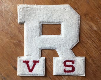 Large Vintage Letterman Patch, R Patch, Letterman Jacket Patch, Letterman Letter, Initial R