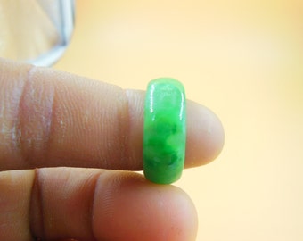 Natural green jadeite jade ring ring size US7