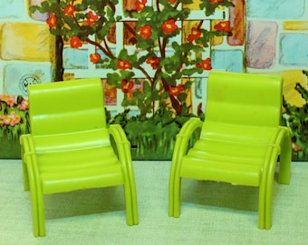 Marx plastic dollhouse furniture patio CHAIRS for your tin litho Marxie Mansion dollhouse