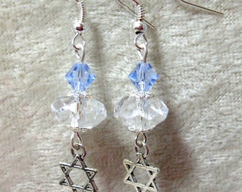 Star of David Earrings - Glass Crystals