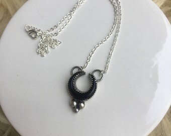 Black Horned Moon Necklace