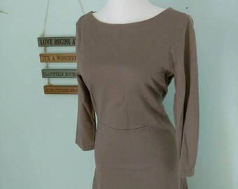 Vintage Garnet Hill Women's Wool Blend Boat/ Bateau Neck Dress