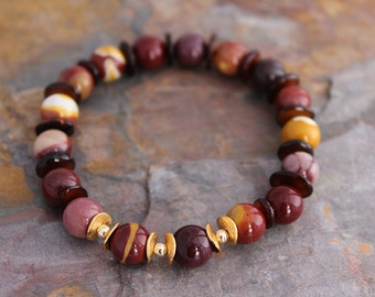 Mookaite Jasper Bracelet, Jasper Jewelry, Bracelet for Her, Energy Bracelet, Gift for Woman