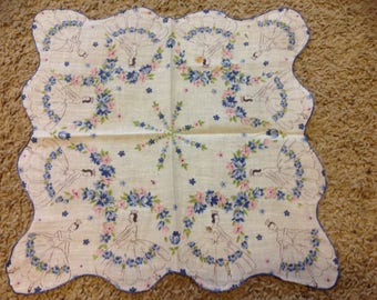 Vintage hankies handkerchief wedding something blue