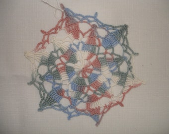 New Handmade Crocheted 15 Doily in Variegated Garland 6