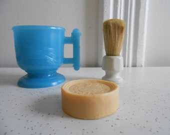 Vintage Shaving Set Shaving Mug & Soap and Shaving Brush Good Used Condition Shaving Set 3 Pc Shaving Set