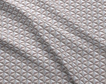 Geodesic Fabric - Geodesic Globe - Storm By Ejrippy - Geodesic Geometric Triangles Gray White Cotton Fabric By The Yard With Spoonflower