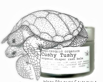 Organic Baby Diaper Rash Cream - 7oz - Cushy Tushy - Organic Diaper Cream - Organic Diaper Balm - Natural Baby Balm