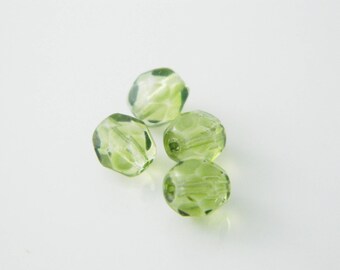 Set 4 x 5mm (l565) dark olivine Bohemian facet