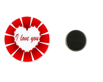 Magnet I love You - 25 mm Magnet