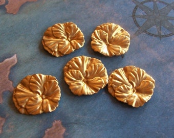 12 PC Brass Small Pansy Flower - P0343