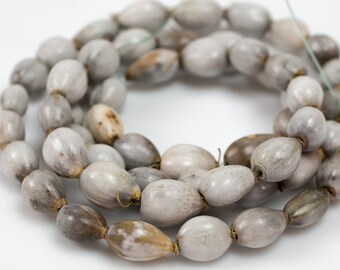 African Jobo Seed Beads, Pod Shape 7x10mm Size, long strands. 20"