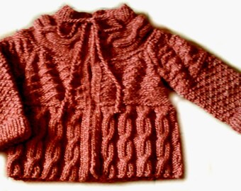 Vest with cable and stitches fancy brick 6 years