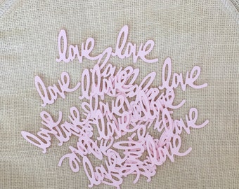 Blush Pink Love Confetti,Pink Love Confetti, Wedding Decoration, Bridal Shower, Baby Shower, Table Decor, Invitation Stuffer, Love Die Cut