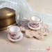 Mini Porcelain Teacup Charm Pendant Alice in Wonderland English Tea Cup Charm Vintage Style Pendant Charm Jewelry Supplies (AV052)