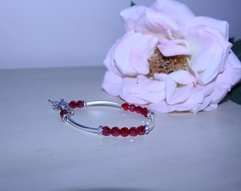 Bracelet•women's bracelet•red crystals•diamonds•fairy charm