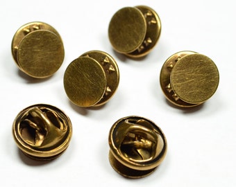 40 Pcs 10 mm Antique Bronze Tie Tacks Blanks Pin Findings