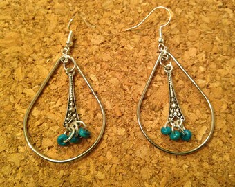 Hoops with turquoise accents