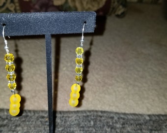 Yellow and clear earing