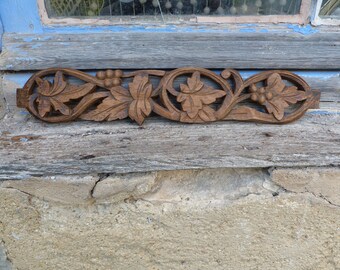Vintage Antique 1900s French carved wood plates architectural decor /Pediment /embellishment/ Wood cartouche