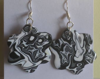 Handmade polymer clay - mokume gane - earrings