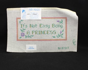 Unfinished needlepoint canvas Its not easy being a princess needlepoint canvas unfinished just waiting for the right person!