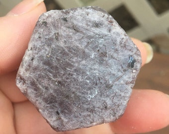 Large Hexagonal Raw Ruby