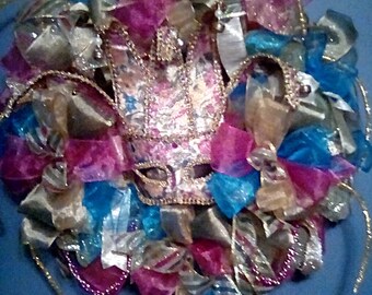 Mardi Gras Deco Mesh Wreath Decoration