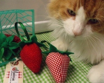 Mewberries - Strawberry catnip toy