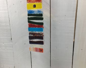 Fused Glass Wish sticks - Med -Rainbow Colours