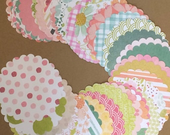 50 - 3 1/2” Scalloped Circle Die Cuts for Paper Crafts set S15