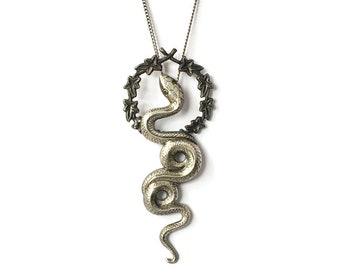 Snake Necklace | Sterling Silver | Serpent | Silver Snakes | Medusa | Goth Style | Victorian Style