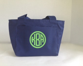 Monogram Lunch Tote - Personalized Lunch Bag - Back to School - Insulated Lunch Box