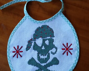 Skull Pirate baby bib