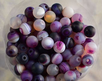 20 H0056 6 mm purple AGATE beads